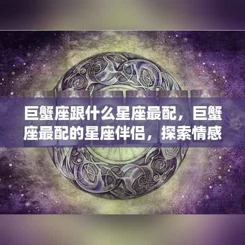 巨蟹座与哪些星座情感共鸣最和谐,探索最佳星座配对伴侣