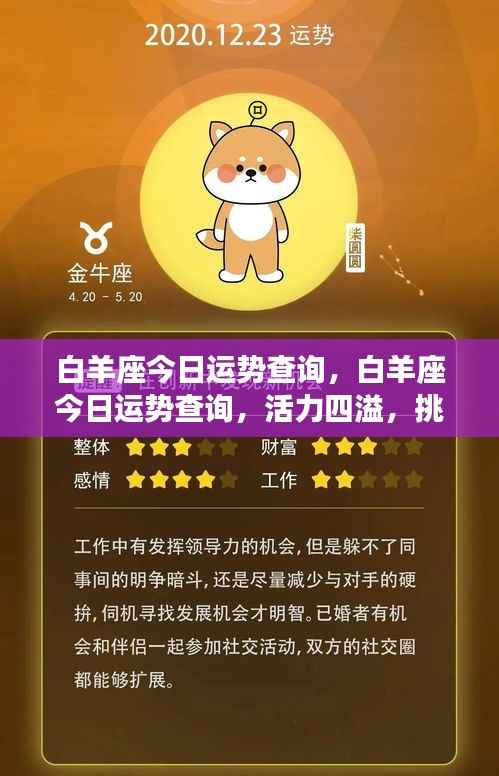 白羊座今日运势解析,活力挑战与机遇并存